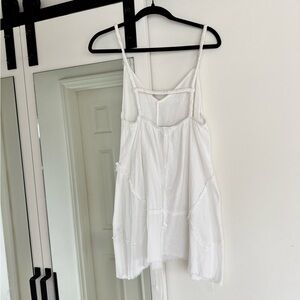 ASOS White Linen Cotton Sun Dress with Frayed Seem Detailing